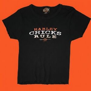 📣Vintage Y2K Harley Davidson🏍️ Harley Chicks♀ Rule🧡 Ft Lauderdale FL SZ Small